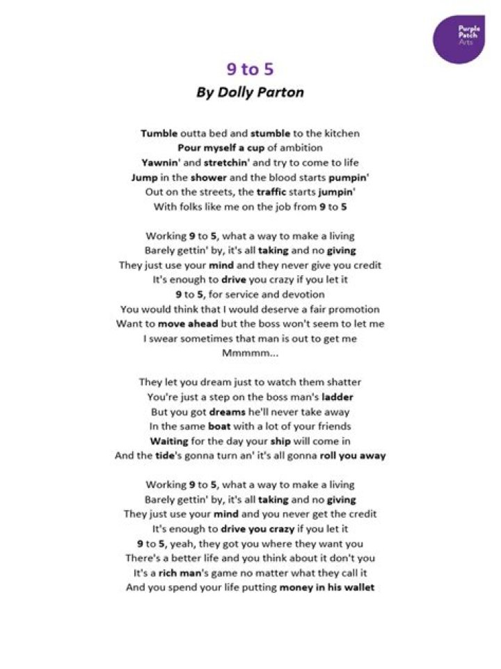 9 To 5 Lyrics |