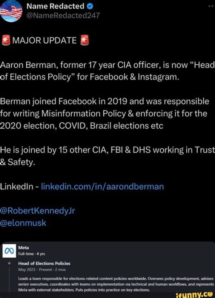 Aaron Berman Facebook CIA: Who is Aaron Berman?